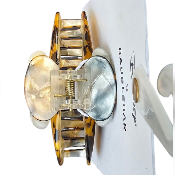 Disney NEW Mickey Mouse Faux Tortoise and Silver Bedazzled 3.5" Hair Clip - Picture 4 of 5